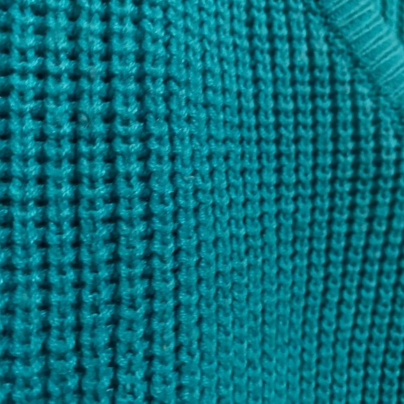 Vintage 1980s-1990s Teal Sweater M - Picture 3 of 4